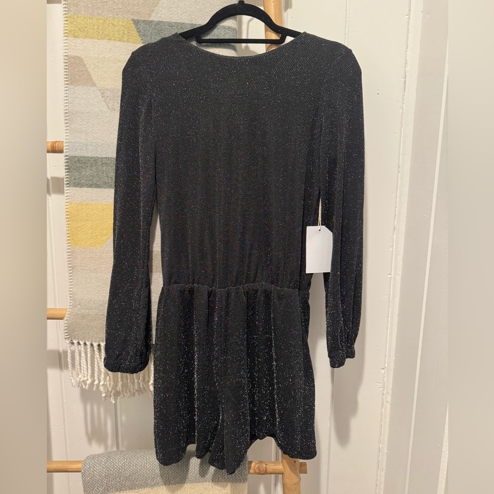 Sparkly Black Long Sleeve Romper